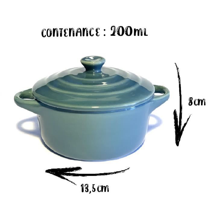 Lot De 6 Mini Cocottes En Céramique Blanche – Forme Courge, Avec Couvercle, Pour Four Et Lave-vaisselle - 9