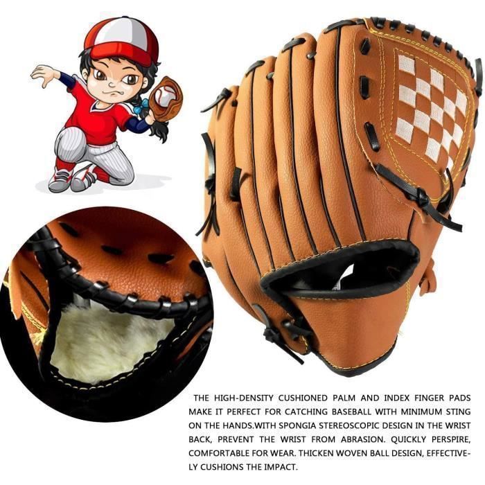 Gant De Baseball En Cuir PU Taille 11,5 Pouces – Pour Adolescents – Modèle Pour Gaucher (main Gauche)