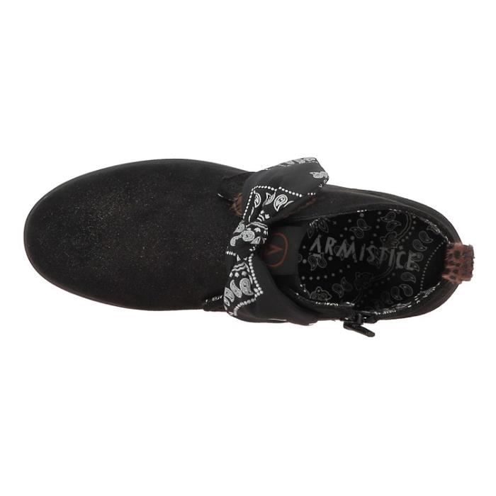 Bottines montantes Armistice Stone Mid Cut W Spacy Noir Textile Lacets foulard Noir Cdiscount Chaussures