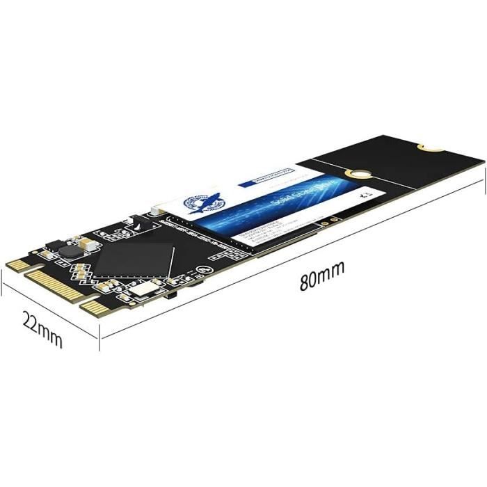 SSD NVMe M.2 KingSpec 2To PCIe Gen4x4 - Vitesse 7400 Mo/s | Compatible PS5 Et PC | Dissipateur Graphène
