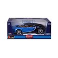 Voiture de collection en métal Bugatti Chiron bleue à l'échelle 1/18ème - BBURAGO-3