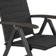Chaise de jardin en rotin Canberra pliable - TECTAKE - Noir - Aluminium - Design-3