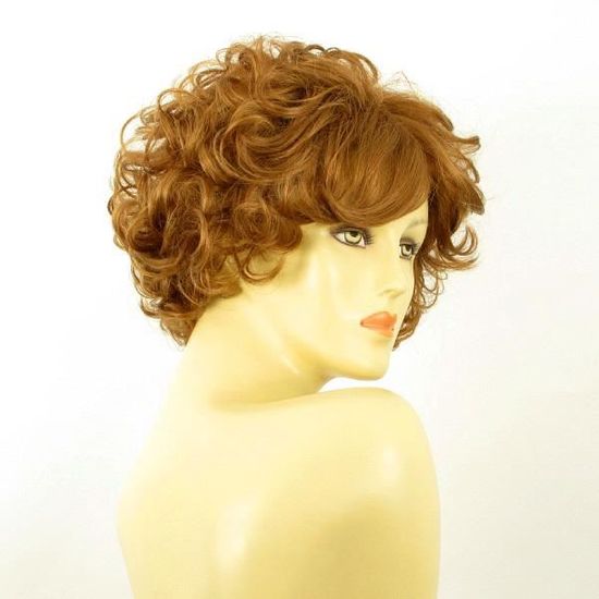 Perruque Femme Courte CANDICE - Châtain Cuivré Méché Blond Clair - Synthétique, Taille Moyenne - Neuf Avec étiquettes