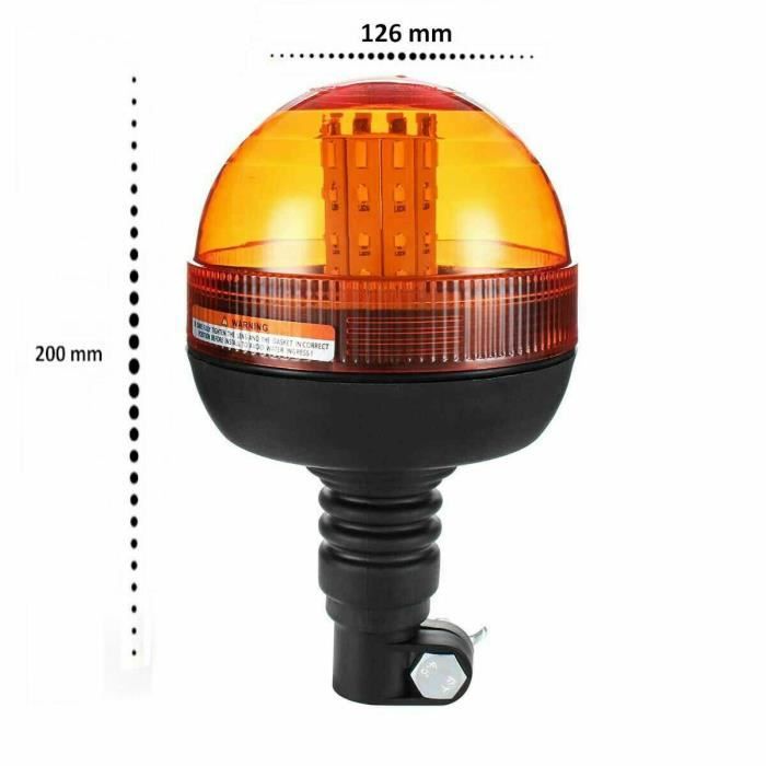 Dinfu Gyrophare LED 12 Pouces Sans Fil Rechargeable 14 Modes - Barre Lumineuse Orange Voiture Tracteur