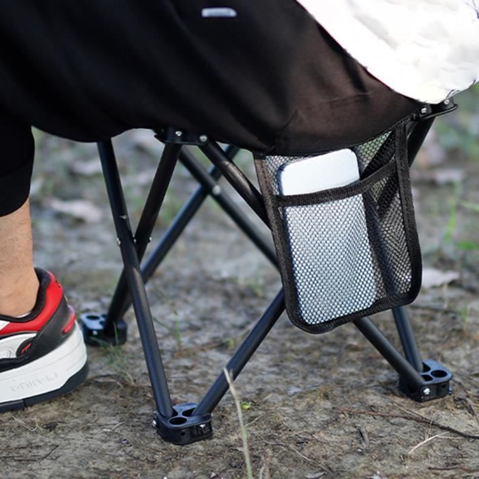 Tabouret Pliable Portable Télescopique Hauteur Réglable - Charge 300kg Camping Pêche Randonnée
