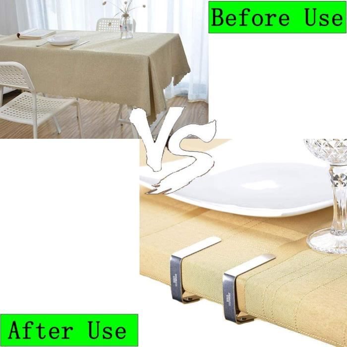 12 Pinces à Nappe Acier Inoxydable - Anti-vent Pour Tables Jardin Et Extérieur | Convient Pour Tables Jusqu'à 3cm