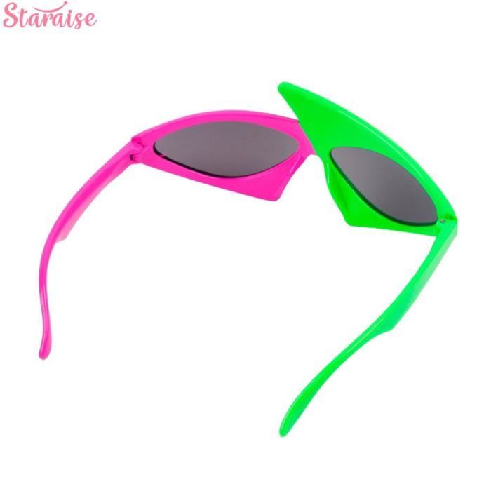 241 Staraise lunettes contrastees vert rose lunettes Roy Purdy lunettes asymetriques triangulaires Hip Hop lunettes de soleil Achat Vente lunettes de soleil Cdiscount