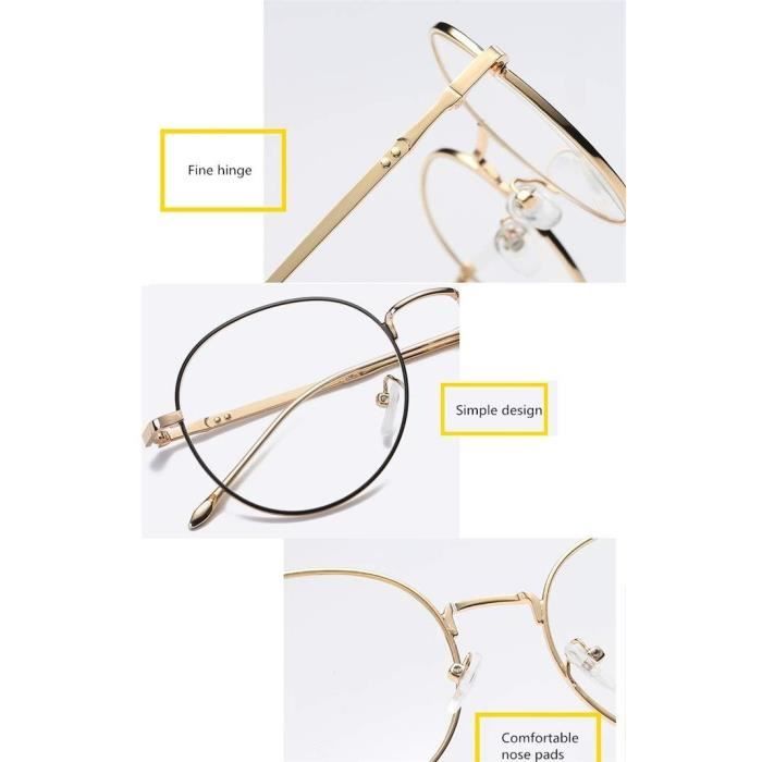 Lunette ronde verre transparent clearance