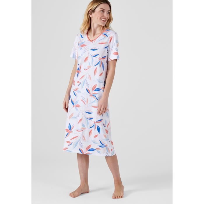 Chemise de nuit Damart Lot de 3 chemises de nuit imprim es pur