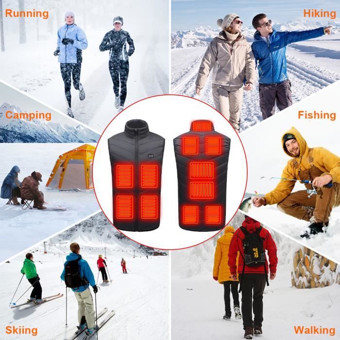 GILET CHAUD VESTE chauffante pour hommes et femmes ski pour chasse