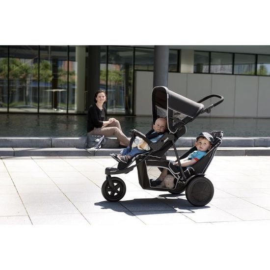 HAUCK Poussette Double 3 roues Freerider Noir Cdiscount