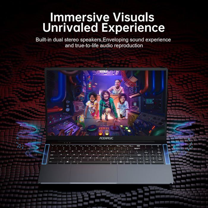 PC Portable Gaming ACEMAGIC - AMD Ryzen 7 5700U, 16Go RAM, 512Go SSD, 16,1" FHD - Métal, Rétroéclairage