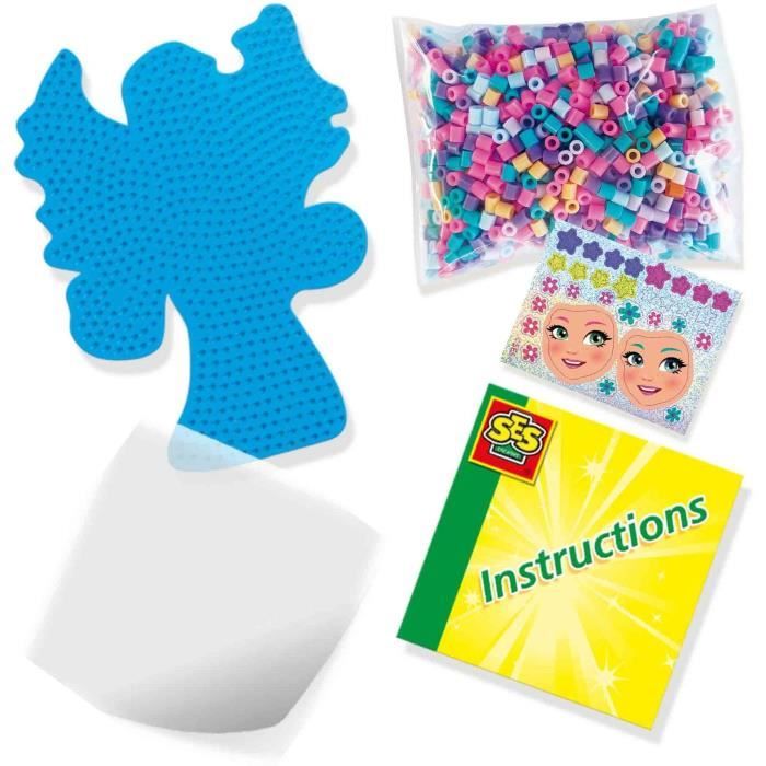 Kit Perles à Repasser Licornes Et Princesses – SES Creative, Sans PVC, Avec Plaques Et Papier, 5 Ans+