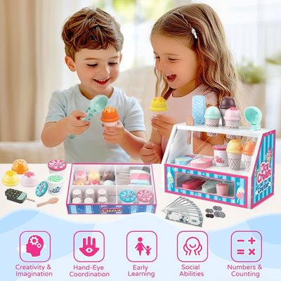 Glacière En Bois Pour Enfants À Partir De 3 Ans-Accessoires De Cuisine Pour Enfants Avec Argent