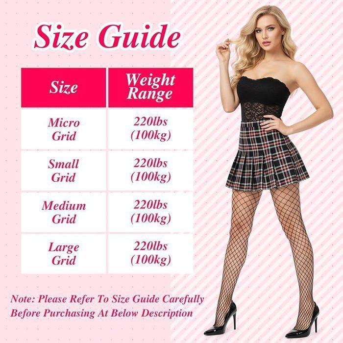 Lot de 4 paires de bas résille sexy grande taille pour femme, 4 styles ...