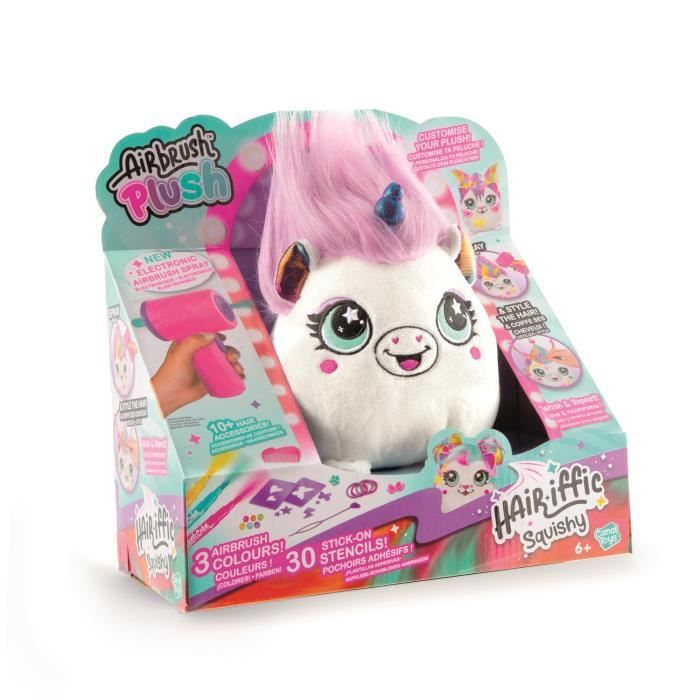 Mini Peluche Hair’iffic Canal Toys – Kit Créatif Coiffure Avec Airbrush, Feutres, Pochoirs Et Accessoires – Lavable Et Réutilisable – Cadeau Créatif Fille Garçon Dès 6 Ans