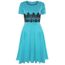 Robe Apprz Manches Courtes Taille Dentelle Inserer Evasee Franki Mi Longueur Robe Patineuse Mi Longue Grande Taille Uk 8 30 Taille 4 Turquoise Achat Vente Robe Cdiscount