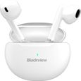 Écouteurs Bluetooth 5.1 Sans Fil - Blackview Airbuds 6 - TWS Oreillettes - Casque pour Sport - 320mAh Boîte de Charge - Blanc-0