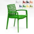 Chaise en polypropylène accoudoirs jardin café Grand Soleil Gruvyer Arm, Couleur: Vert-0