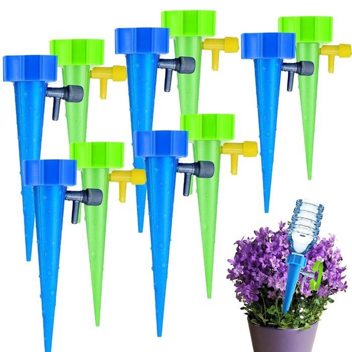 Irrigation Goutte à Goutte Kit, 12 Pièces Piquets d'arrosage Irrigation Goutte à Goutte Kit, 12 Pièces Piquets d'arrosage