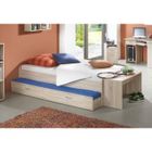 BRAND Lit gigogne pour un double couchage - Décor chêne - L94,6 x H50,5 x P203 cm - Fabriqué en Allemagne