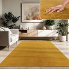 Paco Home Tapis De Salon Poils Ras Lavable Monochrome Style Moderne Jaune Moutarde Jaune Jaune 200x280 cm