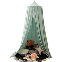 Canopée pour bébé, En mousseline de soie, Pour lit de bébé, tente de jeu, chambre d'enfant, Hauteur : 240 cm, (vert clair)