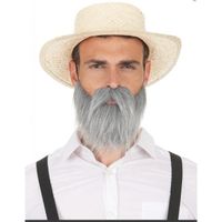 Déguisement - Moustache et barbe grises adulte
