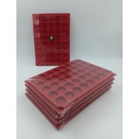10 box / collecteurs / plateaux velours avec couvercle pour pièces / 40 cases rondes