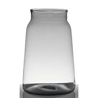 INNA-Glas Vase à poser au sol en verre QUINN, verre recyclé, conique - rond, transparent, 35cm, Ø 24cm - Vase haut - Vase décoratif