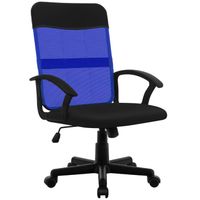 HLFURNIEU Chaise Bureau Fauteuil de Bureau Confortable en Maille Respirante Chaise de Bureau Ergonomique Siège, Bleu