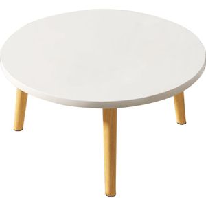 TABLE BASSE Table Basse en bois,60cm,Ronde,Blanc,60x60x50cm W*