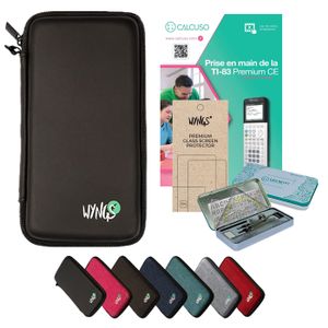 Étui Rigide Avec Fermeture éclair Pour Calculatrice Graphique TI-83/84/89 Et HP50G - Avec Poche Pour Chargeur Et Accessoires - Sangle De Poignet Incluse - 3