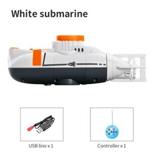 MAQUETTE DE BATEAU BLANC-Mini sous marin RC étanche pour enfants, bateau télécommandé, jouet de plongée, modèle de simulation, 0