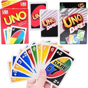 JEU SOCIÉTÉ - PLATEAU Jeu de société Uno Dare - Uno - 2 jeux de cartes -