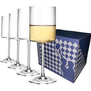 Verre à vin Lot De 4 Verres À Vin Carrés Modernes En Cristal R