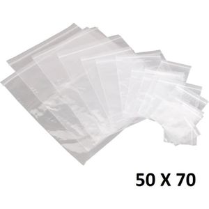 Progom Sachets Plastiques Zip Transparents 70 X 100 Mm 50µ