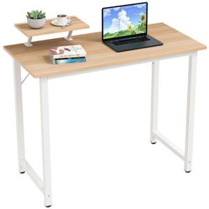 BUREAU  Table d'ordinateur - LDSZXNE - Simple avec Support Amovible de Surélévation - Bois