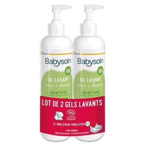 SAVON - SHAMPOING BÉBÉ Babysoin Hygiène Gel Lavant Corps & Cheveux Bio Lot de 2 x 500ml