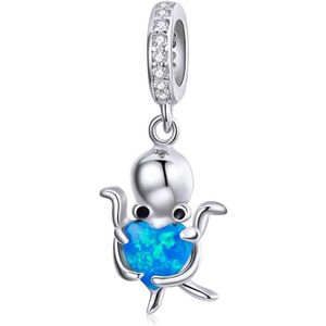 BRACELET - GOURMETTE Breloques de poulpe adaptees aux bracelets Pandora 925 en argent Sterling bleu ocean opale Zircon pendentif a breloque perle 