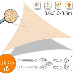 VOILE D'OMBRAGE Voile d'ombrage Triangle HDPE VOUNOT - Ivoire 3.6x