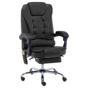 CHAISE DE BUREAU Chaise de bureau de massage - Luxueux fauteuil de bureau - Noir Similicuir