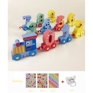 VOITURE - CAMION enfants coloré Digital en bois Toy Train éducation jouets en bois Jouet De Premier Age 