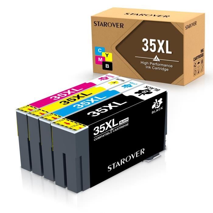 Cartouches d'encre AtotZink pour Epson 35 XL / Epson 35XL, multipack de 4  couleurs 1 x