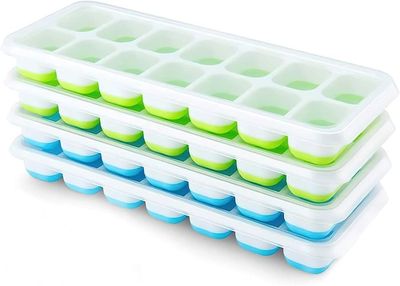 Lot De 2 Bacs à Glaçons Avec Couvercle ANTEVIA - Moules Silicone 12 Glaçons, Couleurs Aléatoires
