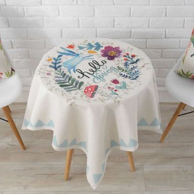 Nappe Ronde 90 90cm Tissu De Table Basse Impermeable Nappe Pour Maison Balcon Imprime Fleur Lapin Style 35 Achat Vente Nappe De Table Cdiscount