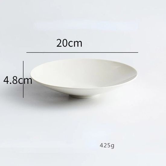 4 Assiettes à Soupe Nero Bianco - Blanc Profond Et Noir Mat, 20.5cm, Vaisselle Design