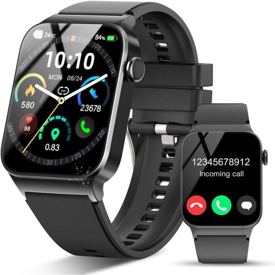 Montre Connectée Pour Homme-Femme Avec Fonction Téléphone, Tracker De Fitness Avec 70 Modes