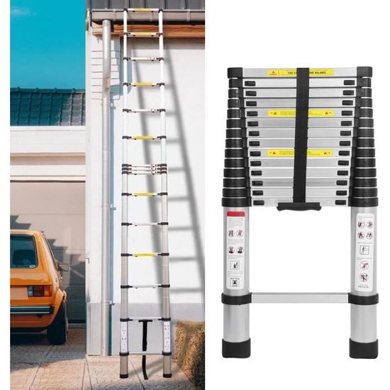 Échelle Télescopique 4,4M Echelle Pliante Aluminium Avec Le Mécanisme ...