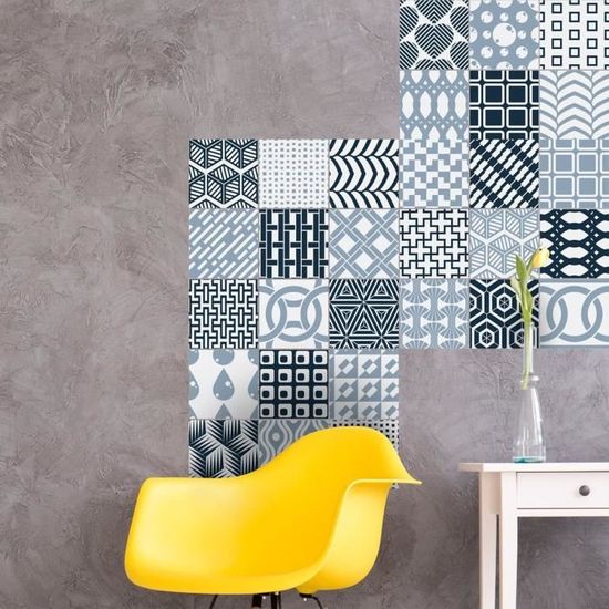 Sticker Adhésifs Carrelages Sticker Autocollant Carreaux De Ciment 10 X 10 Cm 30 Crédence